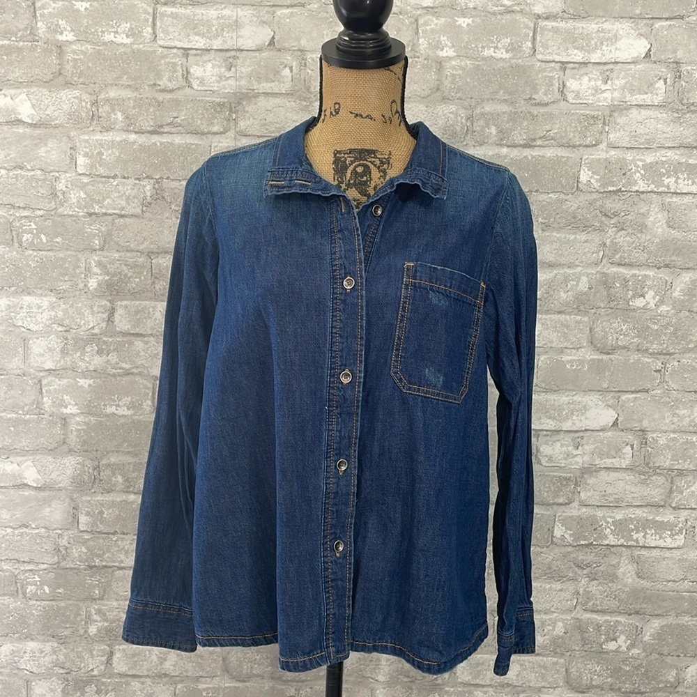 Soft Surroundings Denim Button Down Shirt